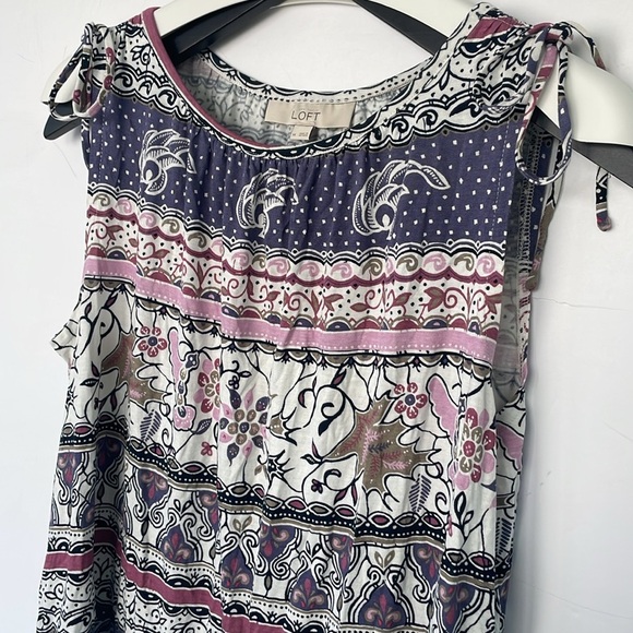 LOFT Purple and Pink Sleeveless Tank Top Medium - Picture 9 of 15